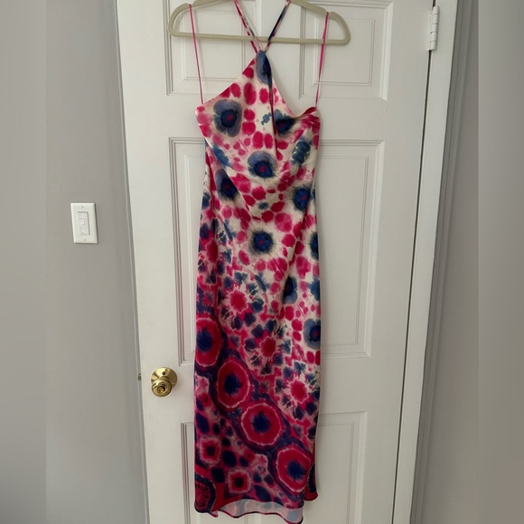 like new S ZARA Midi Halter Dress Tie Dye - Picture 9 of 16